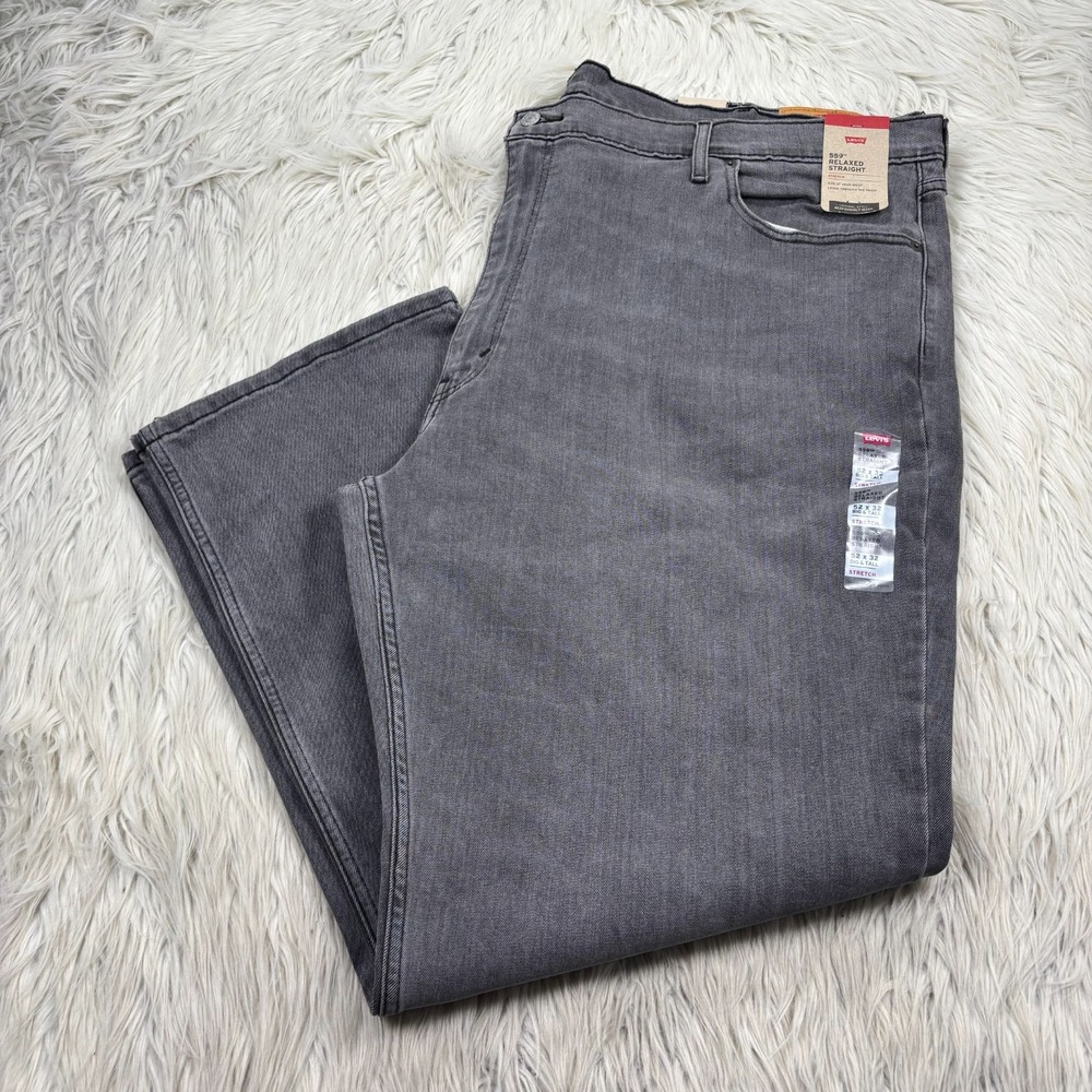 NWT Levi's‎ Men's 52 x 32 Gray Wash 559 Relaxed Straight Leg Jeans